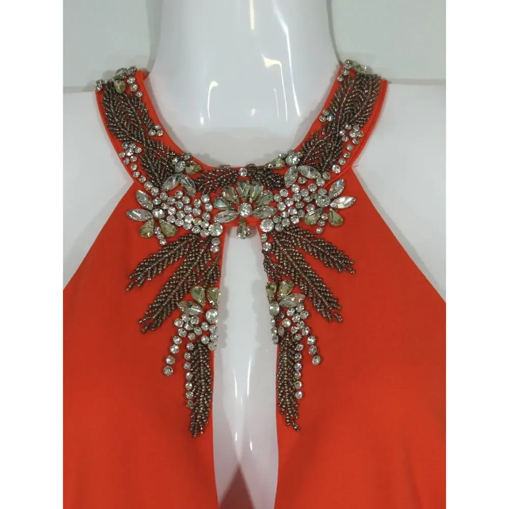 The Clothing Company Embellished Red Cut Out Mini Dress‎ Women's MEDIUM NWT